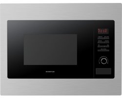 Inventum IMC6125F - Inbouw combi-oven - Hetelucht - Magnetron - Grill - 25 liter - 45 cm hoog - Tot 220 graden - RVS/Zwart