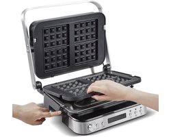 3-in-1 Kontaktgrill 2000 Watt - Tischgrill Waffeleisen Sandwichmaker - Panini Grill mit Abnehmbare Platten - Einstellbarer Zeit und Temperatur - XL Contactgrill uitneembare platen