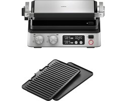 7-in-1 Contactgrill voor Barbecue en Oven - Groot Grilloppervlak - 2000 W - Vaatwasmachinebestendig - Opvangbak met Contactgrill uitneembare platen