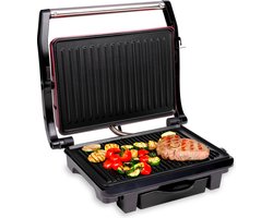 alpina Contact Grill - Tosti IJzer - Anti-aanbaklaag - 1000W - Zwart/Rood