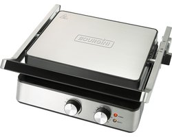 Bourgini - Contactgrill - Paninigrill en Tosti ijzer - PFAS-vrije anti-aanbaklaag - Zwevend deksel - Grillapparaat - RVS - BPA vrij