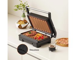 Contactgrill en Paninigrill - Elektrische Tafelgrill met Anti-aanbaklaag