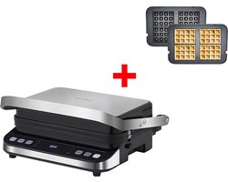 Contactgrill Met Uitneembare Platen - Wafelijzer Met Verwisselbare Platen - Groot Tosti Ijzer - Grill - BBQ - 2000W