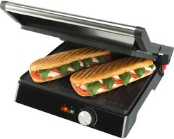 Contactgrill - Paninigrill en Tosti ijzer - Anti-aanbaklaag - Zwevend deksel - Grillapparaat - RVS - BPA vrij