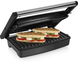 Contactgrill - Tosti IJzer - Panini Grill - Anti Aanbaklaag - 1500W - Zwart