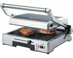 Contactgrill - Tosti IJzer - Panini Grill - Anti Aanbaklaag - 1800W - RVS