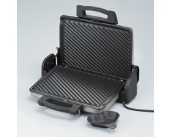 Contactgrill - Tosti IJzer - Panini Grill - Anti Aanbaklaag - 1800W - Zilver