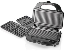 Contactgrill - Tosti IJzer - Panini Grill - Anti Aanbaklaag - 900W - Zwart