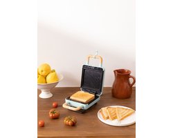 CREATE STONE 2 in 1 COMPACT - Sandwichgrill en wafelijzer met verwisselbare platen - Pastel Blauw