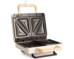 CREATE STONE 3 IN 1 STUDIO Sandwich/wafel grill - Verwisselbare grillplaten - Verticale opslag - Beige