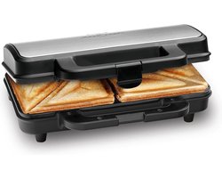 Extra grote sneetjes brood broodrooster - Amerikaanse XXL-sneetjes - 900 watt - Zilver en zwart - PC-TA 1092