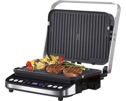 Fluux® bakplaat - grill plaat - Panini press - wafelijzer - 180graden - roestvrij staal - 2000W - LxBxH 35.5x33.8x16.5cm