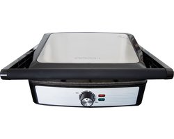 Gastronoma Panini en Contactgrill - Tosti apparaat 2200W - 29 x 23 cm - 18240001 - Zwart RVS