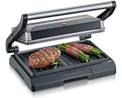 Grill Apparaat Uitneembare Platen - Contactgrill met Uitneembare Platen - Grill Plaat - Tosti Ijzer met Uitneembare Platen - 800 W, metallic Grijs/Zwart