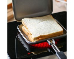 Inductie sandwich broodrooster - antiaanbaklaag - stevige handgreep - toastie sandwichmaker - geschikt voor elke kookplaat