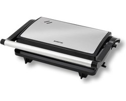 Inventum CG616 - Contactgrill - Tafelgrill - Grilloppervlak 23,5 x 14,5 cm - Anti aanbaklaag - 750 watt - RVS/Zwart