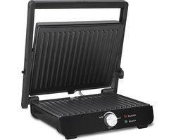 JAP Appliances Caligrill - Contactgrill (2000W) met temperatuur aanduiding - 180°C Uitklapbaar - Inclusief vetbakje - <30 seconden opgewarmd - Zwart