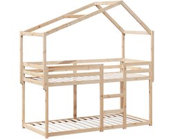 Kinderbedhuis Massief Hout 90x200 cm - Praktisch Bedframe voor Kinderen