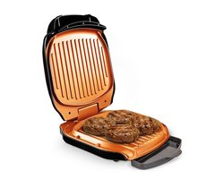 Livington Low Fat Grill – compacte contactgrill voor vetarm grillen – elektrische grill met keramische coating & vetafvoer – praktisch & gezond grill apparaat