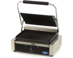 Maxima Contactgrill Gegroefd Enkele Grillplaat 33,5 cm - Professionele Grill - Gietijzeren Bakplaten