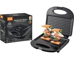 MCBOSON - Contactgrill - Tosti ijzer - Tosti apparaat - Contactgrills - Grote contactgrill (850W) met zwevende bovenplaat - Uitklapbaar - Grill apparaat - PFAS-vrij - Multifunctionele - Ontbijtmachine - Geschikt voor 2-3 personen