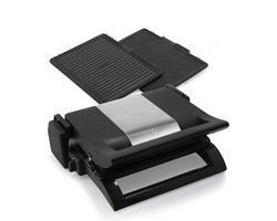 Multi Grill 2-in-1 Verwisselbare platen Zwart-Sandwich- en Tafelgrill met Grote Grilloppervlakte Contactgrill uitneembare platen