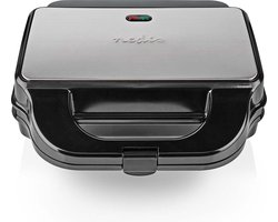 Nedis Multi grill - Grill / Sandwich / Waffle - 900 W - 28 x 15 cm - Automatische temperatuurregeling - Kunststof / Roestvrij Staal