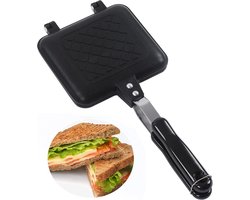 Ontbijt Dubbelzijdig Bakken Platte Bodem Anti-aanbak Panini Maker - Panini Maker Press Toastie - Camping Broodrooster Geroosterd en Grill.