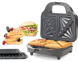 Petra 3 In 1 Wafelijzer – Contactgrill – Tosti-Ijzer – Xl Platen – Antiaanbaklaag