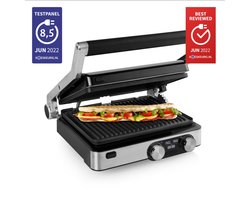 Princess Digital Grill Master Pro 117310 – 2 regelbare thermostaten – Grill apparaat - Tosti apparaat - Contactgrill - Groot bakoppervlak - Digitaal bedieningspaneel - Uitneembare platen - 2000W