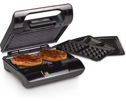 Princess Multi Sandwich Contactgrill Compact Pro 117002 – Verwisselbare platen – Tosti apparaat - Wafelijzer - Panini grill - Verticaal opbergbaar - RVS design