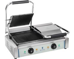 Royal Catering Contactgrill - 2 x 1.800 W - geribbeld - dubbel