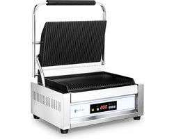 Royal Catering - Contactgrill - 2,200 W - grote plaat - gegolfd