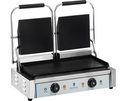 Royal Catering Dubbele contactgrill- glad - 2 x 1800 W