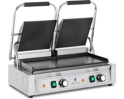 Royal Catering Dubbele contactgrill - Rainurée + Lisse - Royal Catering - 3.600 W