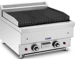 Royal Catering Lavasteengrill - 2 x 7200 W - 50 x 47 cm - 0 - 460 °C - Royal Catering