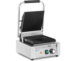 Royal Catering Neem contact op met de grill - 1.800 W - geribbeld