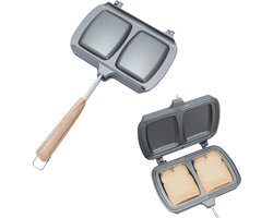 Sandwich Bakpan - Dubbelzijdige Koekenpan voor Gegrilde Kaas - Nonstick Toastie Maker met Handvatten voor Ontbijt