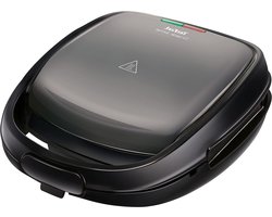 Snack Time 2-in-1 Combi-apparaat Wafelijzer Sandwichtoaster - Belgisch Driehoekig - Uitneembare Antiaanbaklaag - Platensets Vaatwasmachinebestendig - Multifunctioneel 700 W Zwart