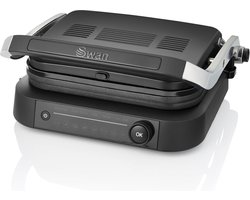 Swan Stealth Smart Grill – Voorkomt Verbranding – Weinig tot Geen Olie Nodig – Mat Zwart