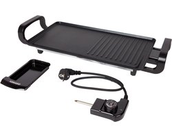 Tafel grill- extra groot- contact grill- grillplaat- 45x25 cm- voor vlees en groente- 2000 watt- tafelgrill-contactgrill grill plaat- bak plaat- bakplaat