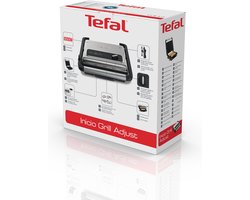 Tefal GC242D Inicio Grill Adjust - Contactgrill - multifunctionele paninigrill - RVS - 2000 W