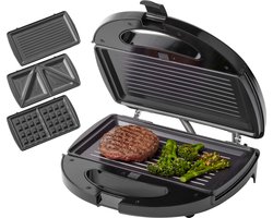 Tomado TGM2000B - Multigrill 3 in 1 - Inclusief tosti en wafelplaten - 750 watt - Zwart