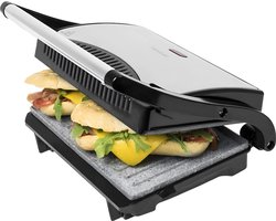 Tosti Apparaat - Sandwichtoaster - Gemakkelijk te Reinigen - Compact & Draagbaar - BPA-Vrij - 23 x 14,5 cm - Antiaanbaklaag - Zwart