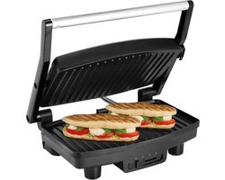 Tristar Contactgrill GR-2856 - Panini Grill en Tosti-ijzer - Anti-aanbaklaag - 1500W - RVS/Zwart