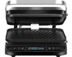 TurboTronic CG900 Contactgrill - Grillplaat - Zwart/RVS