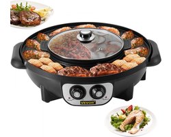 VEVOR® Raclette Grill - Hotpot - Hotpot Electrisch - Raclette - Chinese Fondue - Hot Pot - Grill Apparaat - Raclette Gourmet Set