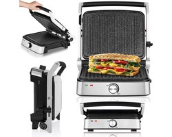 Zeegma Grill Chef Easy - 2in1 - Elektrische Grill & Panini Toaster - 2000W - Non-Stick Keramische Plaat - Uitklapbare 180° Gril - Temperatuurregeling - Vaatwasserbestendig