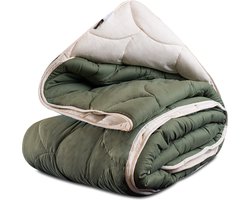 All in One Wasbaar Dekbed Easy 200x200 - Dekbed zonder overtrek - Hoesloos dekbed - Eazy dekbed - Gekleurd dekbed - All Year Winterdekbed & Zomerdekbed - Tweepersoons Dekbed - Cr√®me/Olivine