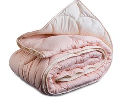 All in One Wasbaar Dekbed Easy 200x200 - Dekbed zonder overtrek - Hoesloos dekbed - Eazy dekbed - Gekleurd dekbed - All Year Winterdekbed & Zomerdekbed - Tweepersoons Dekbed - Cr√®me/Pink